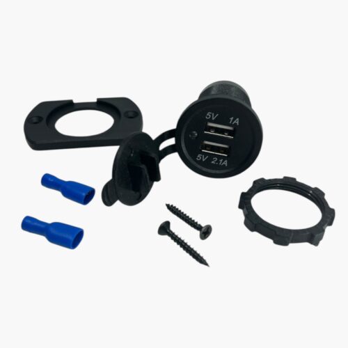 USB-uttag 12V-24V, USB-laddare för bil och båt, Dubbel USB-laddare vattentät, Infällt USB-uttag för fordon, usb uttag, usb-uttag