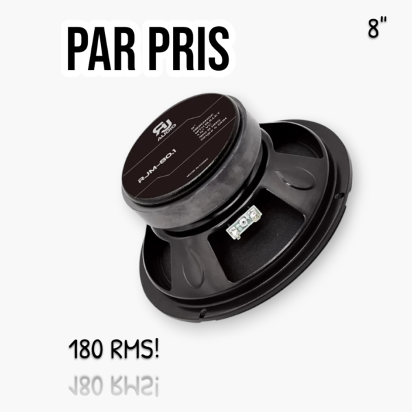 midbass högtalare, bilhögtalare, RJAUDIO RJM-80.1, 8 tums högtalare, 180w rms högtalare, hög uteffekt högtalare, midbass bil, högtalare för dörrmontering, högtalare för öppna utrymmen, kraftfull bas, midbass high output, bilstereo högtalare, 4 ohm högtalare, papperskon högtalare, portad låda högtalare, sluten låda högtalare, bilstereo midbass, SPL högtalare, kraftfull bilbas, high performance högtalare, billjud säffle, högtalare säffle, bilstereo säffle