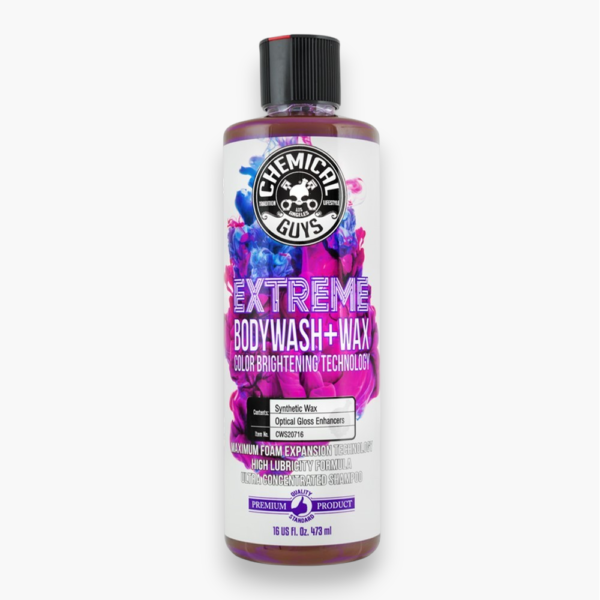 bilschampo Extreme Bodywash & Wax 473 ml, bilschampo med vax, wash & wax bilschampo, carnauba och syntetiskt vax, koncentrerad bilvård 473 ml, skonsam pH-balanserad bilschampo, shampoo och vax i ett, foamskum biltvätt, tvättschampo med glans, underhållstvätt med vaxskydd, chemical guys wash wax, snabb vaxförstärkning vid tvätt, tvätt med vax-effekt, gloss-boost biltvätt, protect & clean bilschampo