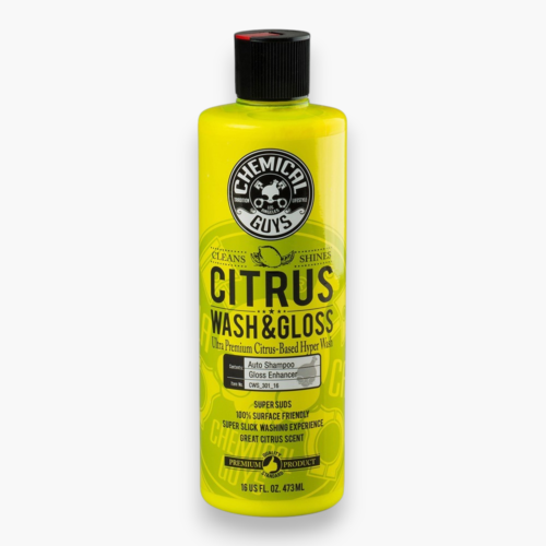 bilschampo citrus wash gloss, bilschampo 473 ml, hyperkoncentrerat bilschampo, citrusbaserat bilschampo, högskummande bilschampo, bilschampo med glansförstärkning, bilschampo gloss enhancer, rengör effektivt, ger glans, strippar lätt vax och försegling, safely removes dirt och vägfilm, fräsch citrusdoft, skonsam mot vax/keramiskt skydd, biologiskt nedbrytbar formula, minskar risken för repor, tvätt med foam cannon, spädning 1–3 oz per hink, även till glas fälgar plast och metall, säker för alla lackfärger, pH-balans skyddar keramiska behandlingar, Chemical Guys bilschampo, bilschampo i lager i Sverige, halv liter bilschampo, kvalitetsschampo bilvård