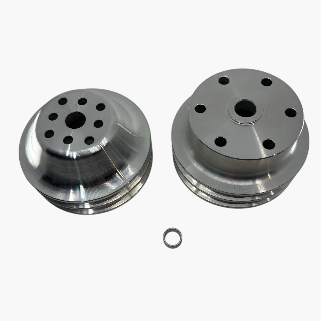 Small Block Chevy remhjul, SBC remhjulskit, remhjul Small Block Chevrolet, aluminium remhjul SBC, 1:1 remhjulskit Chevy, remhjul lång vattenpump SBC, Small Block Chevy lång vattenpump remhjul, CNC-bearbetade remhjul Chevrolet, dubbelspår remhjul SBC, V-rem remhjul Small Block Chevy, prestanda remhjul Chevrolet, remhjulskit crate motor SBC, 602 604 crate motor remhjul, Chevy remhjul aluminium