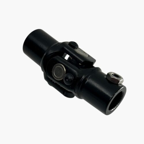 universalknut styrning, styrknut u-joint, 3/4-30 spline, 3/4 tum rund axel, rattaxel universalknut, styrled rattaxel, gm styrsnäcka, corvette 1963 1964 1965 1966 1967, model 525 manual, model 650 servostyrning, model 800 servostyrning, street rod styrning, custom bil styrning, nållagrad u-joint, svart styrknut, rattaxel koppling